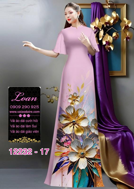 Vải áo dài hoa in 3D