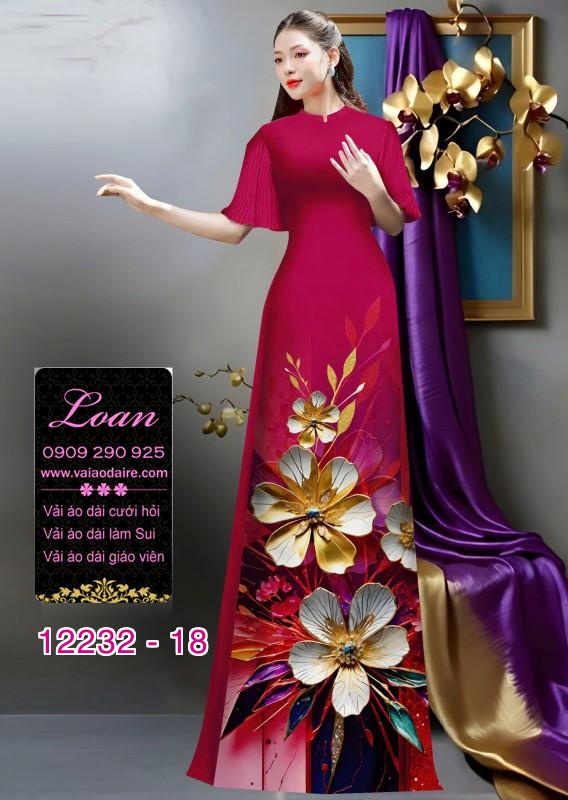 Vải áo dài hoa in 3D