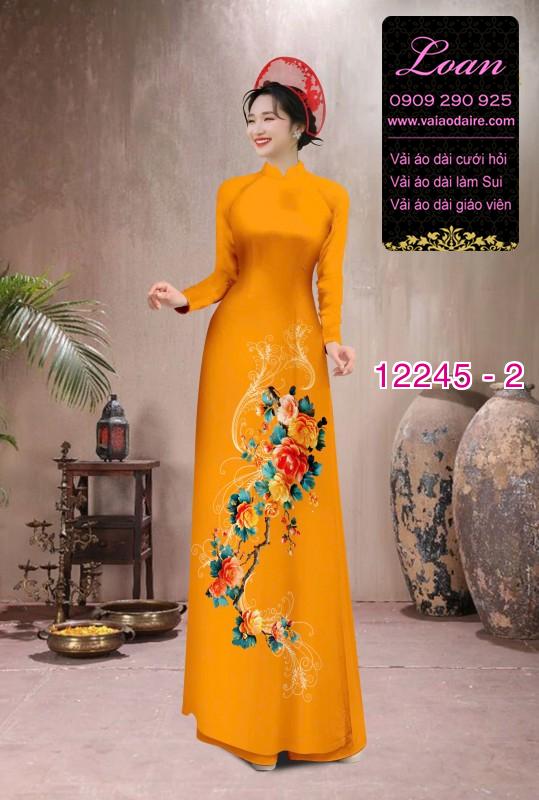 Vải áo dài hoa in 3D