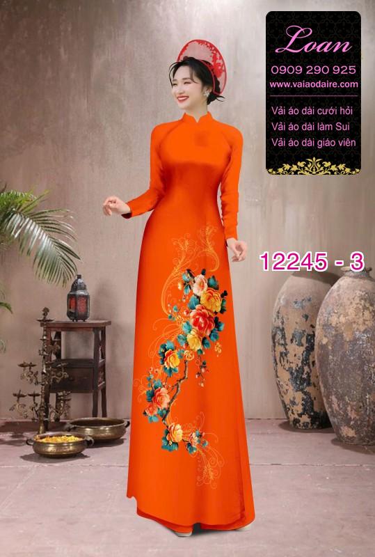 Vải áo dài hoa in 3D