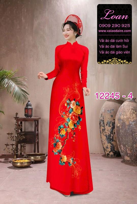 Vải áo dài hoa in 3D