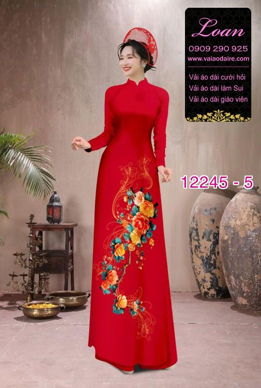 Vải áo dài hoa in 3D