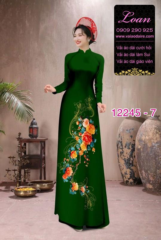 Vải áo dài hoa in 3D