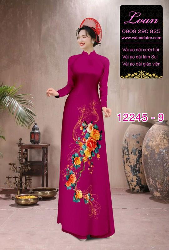 Vải áo dài hoa in 3D