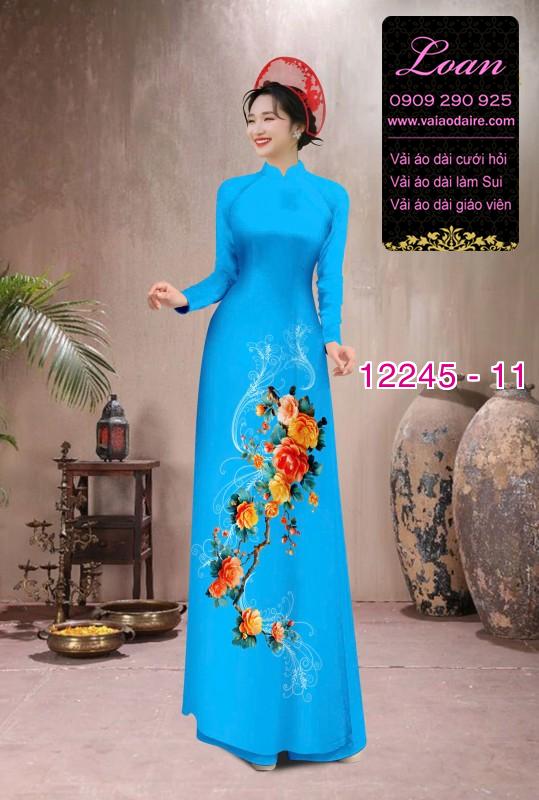 Vải áo dài hoa in 3D
