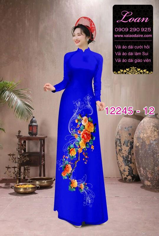 Vải áo dài hoa in 3D