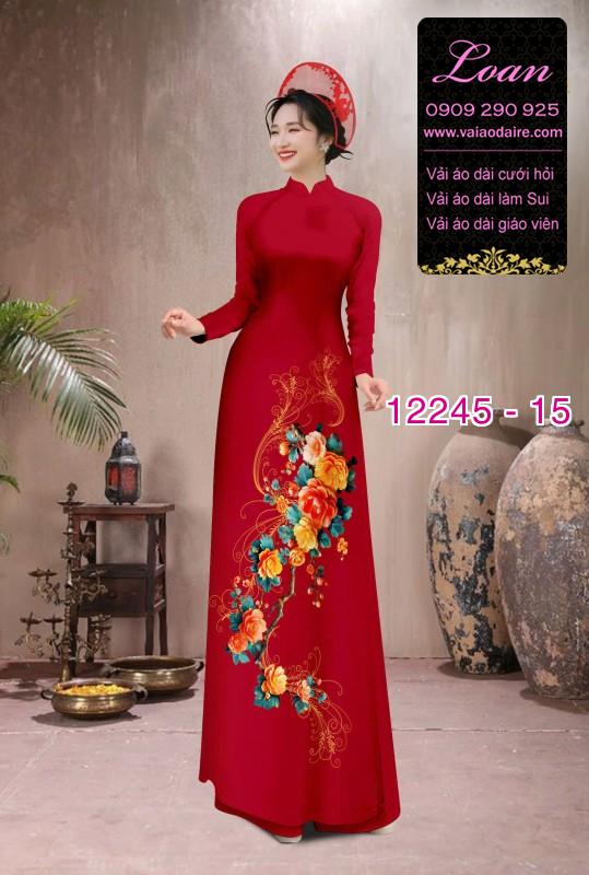 Vải áo dài hoa in 3D