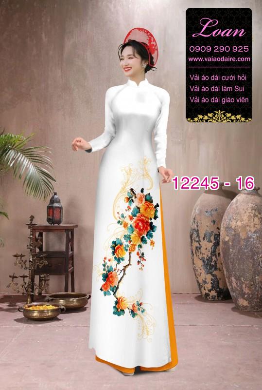 Vải áo dài hoa in 3D
