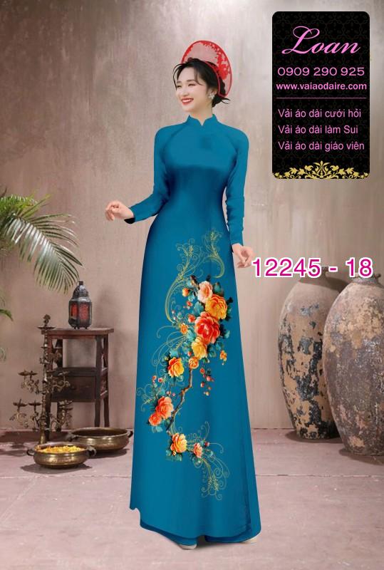 Vải áo dài hoa in 3D