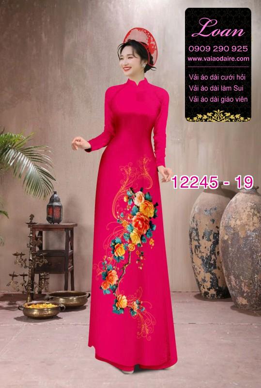 Vải áo dài hoa in 3D