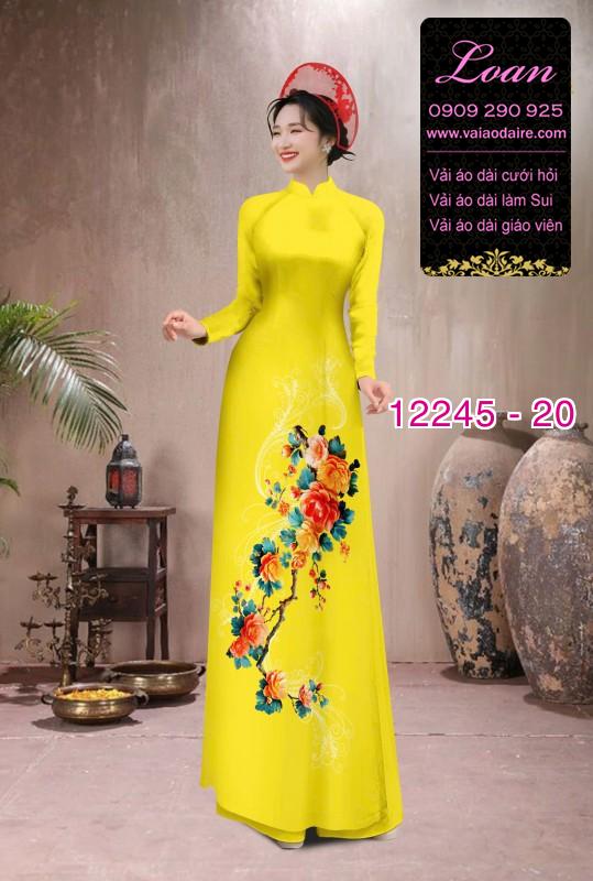 Vải áo dài hoa in 3D