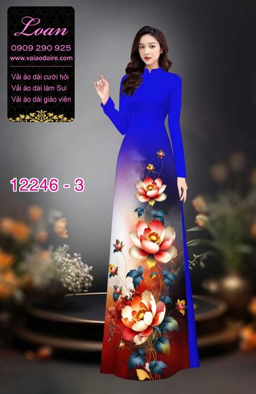 Vải áo dài hoa in 3D