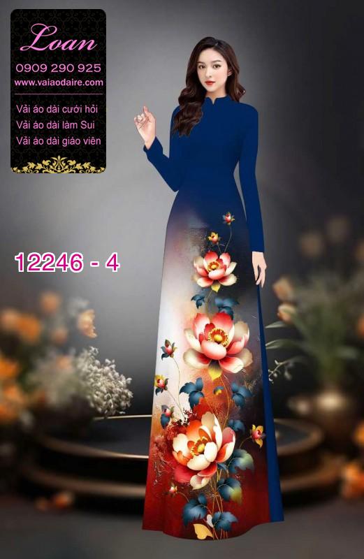Vải áo dài hoa in 3D
