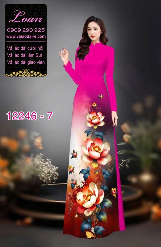 Vải áo dài hoa in 3D