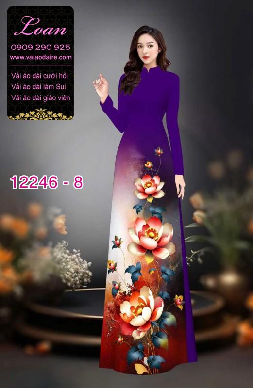 Vải áo dài hoa in 3D