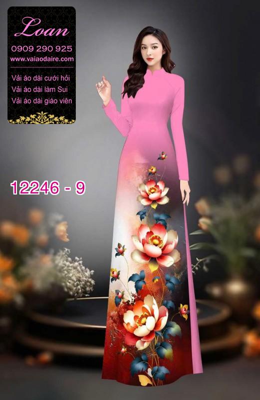 Vải áo dài hoa in 3D