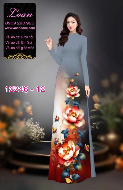 Vải áo dài hoa in 3D