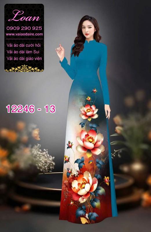Vải áo dài hoa in 3D