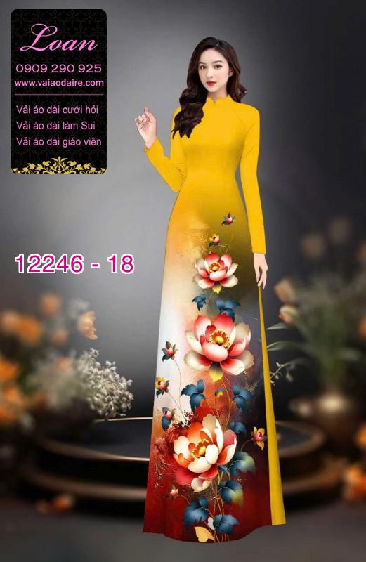 Vải áo dài hoa in 3D