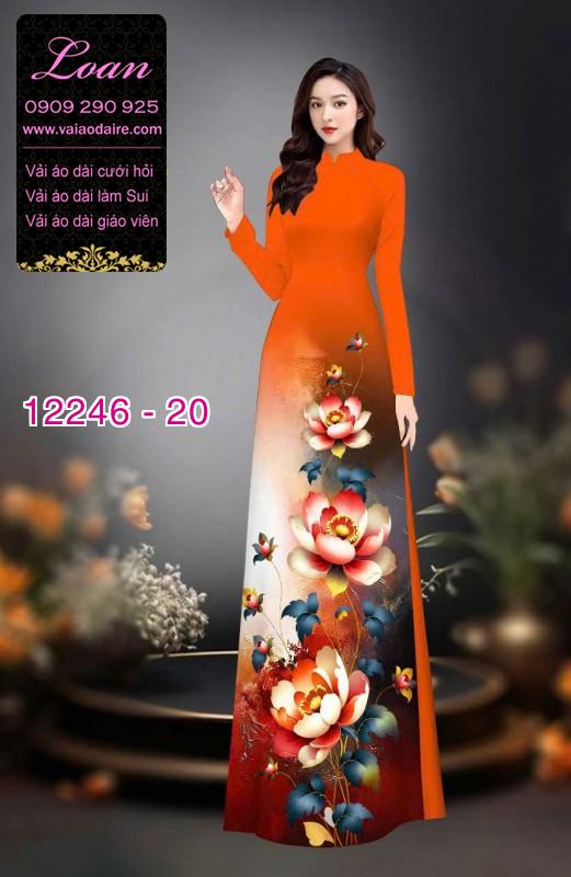 Vải áo dài hoa in 3D