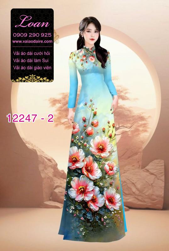 Vải áo dài hoa in 3D