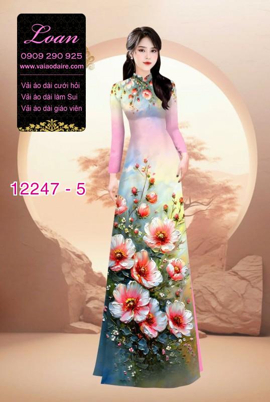 Vải áo dài hoa in 3D
