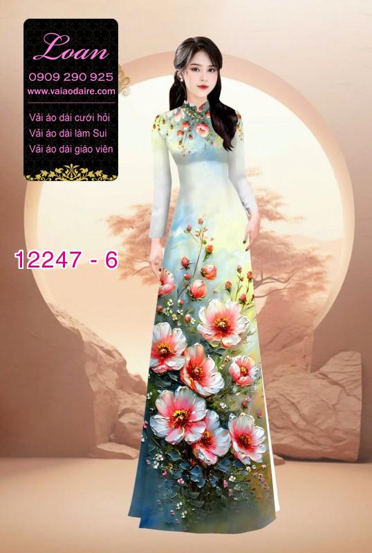 Vải áo dài hoa in 3D