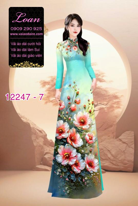 Vải áo dài hoa in 3D