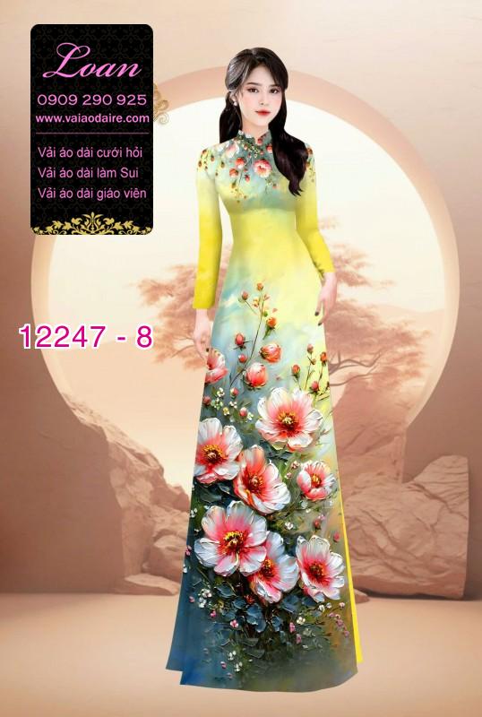 Vải áo dài hoa in 3D