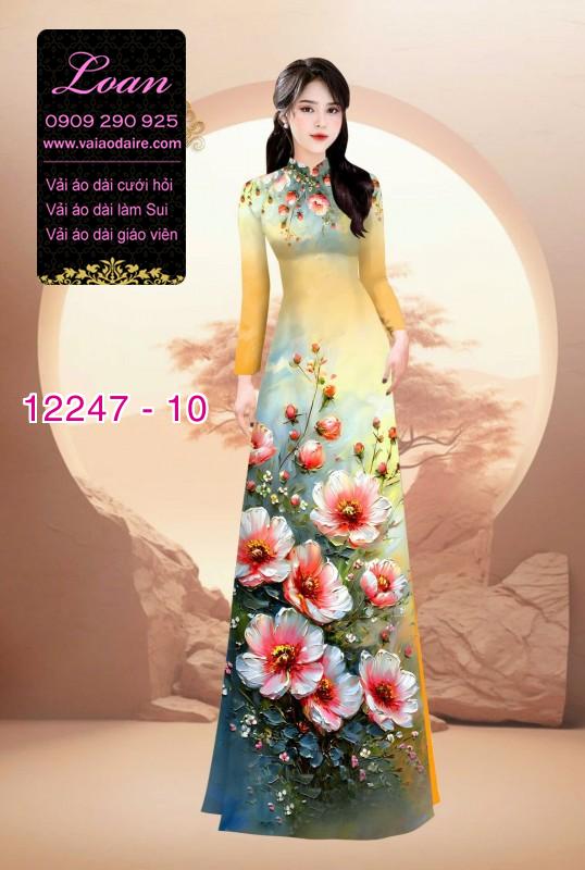 Vải áo dài hoa in 3D