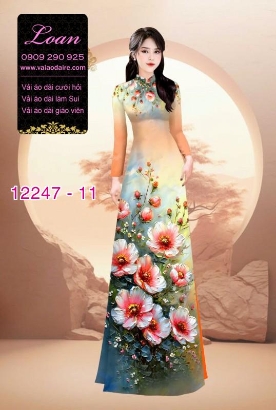 Vải áo dài hoa in 3D
