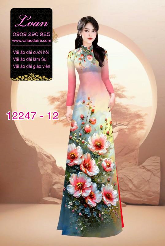 Vải áo dài hoa in 3D