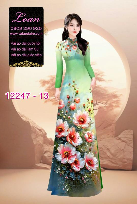 Vải áo dài hoa in 3D