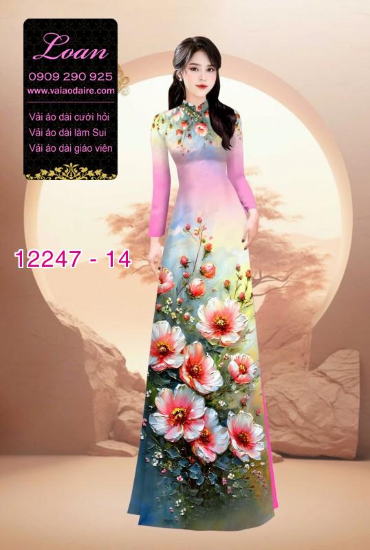 Vải áo dài hoa in 3D