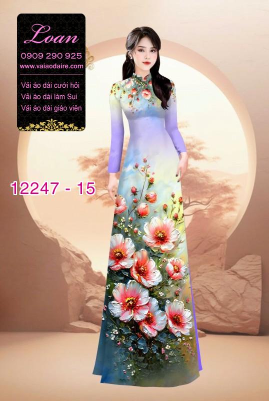 Vải áo dài hoa in 3D