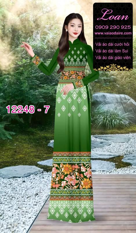 Vải áo dài hoa in 3D