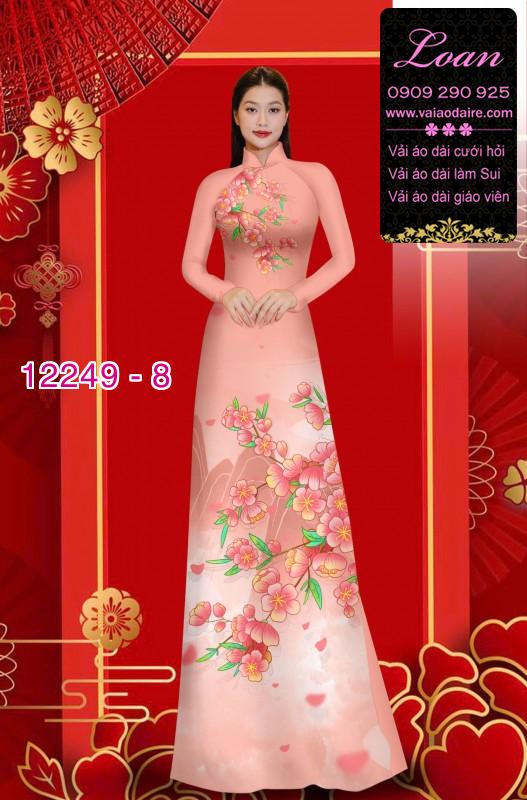 Vải áo dài hoa in 3D