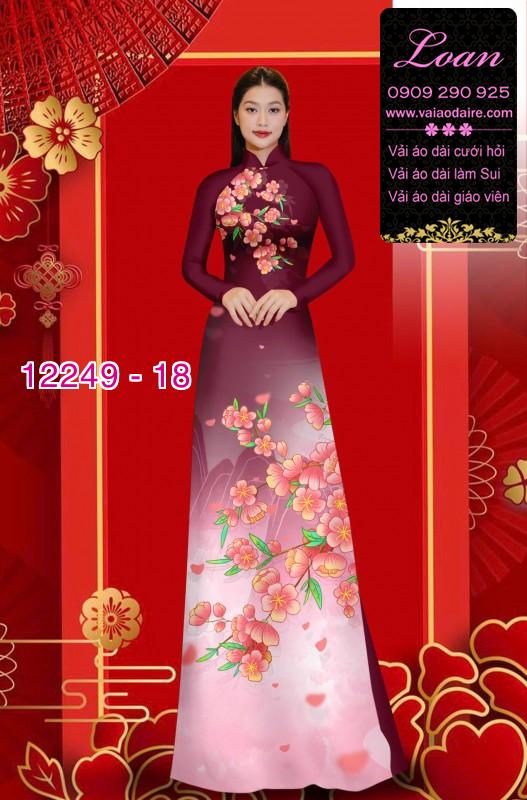 Vải áo dài hoa in 3D