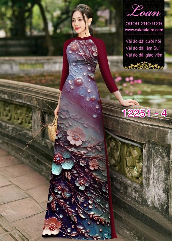 Vải áo dài hoa in 3D