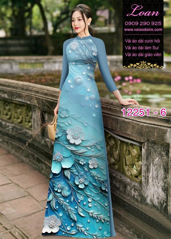 Vải áo dài hoa in 3D