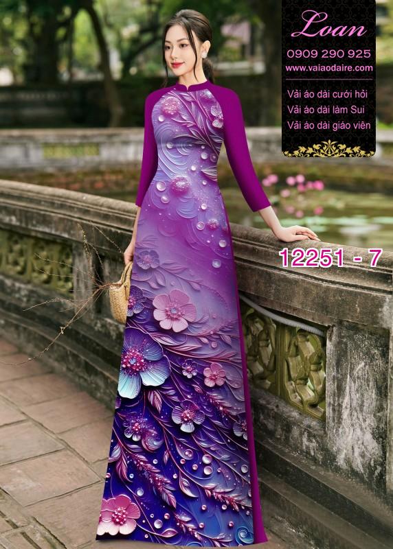 Vải áo dài hoa in 3D