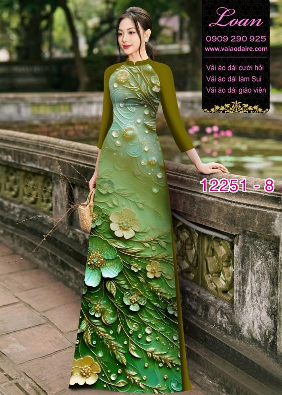Vải áo dài hoa in 3D