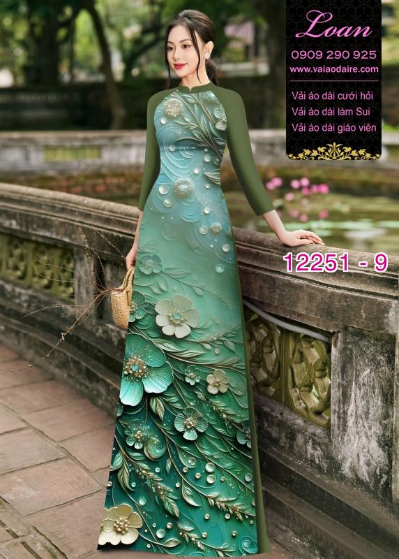 Vải áo dài hoa in 3D
