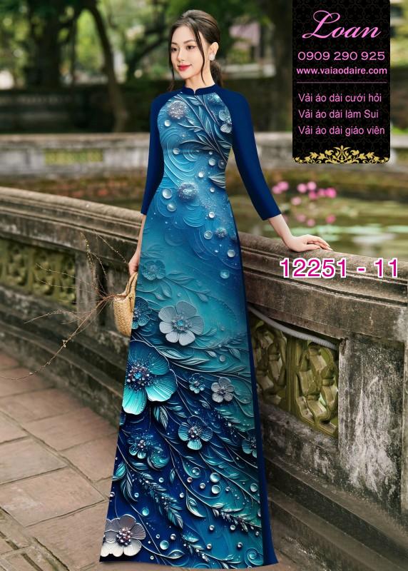 Vải áo dài hoa in 3D