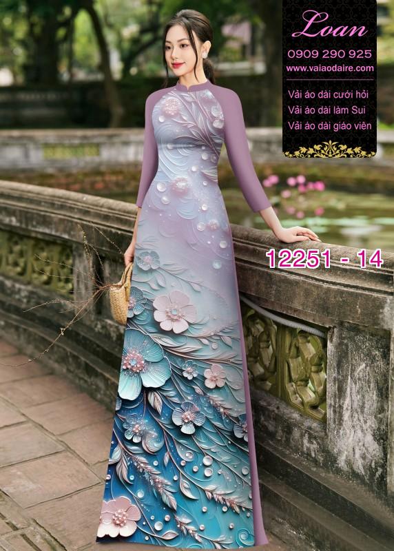 Vải áo dài hoa in 3D
