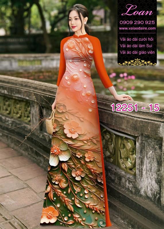 Vải áo dài hoa in 3D