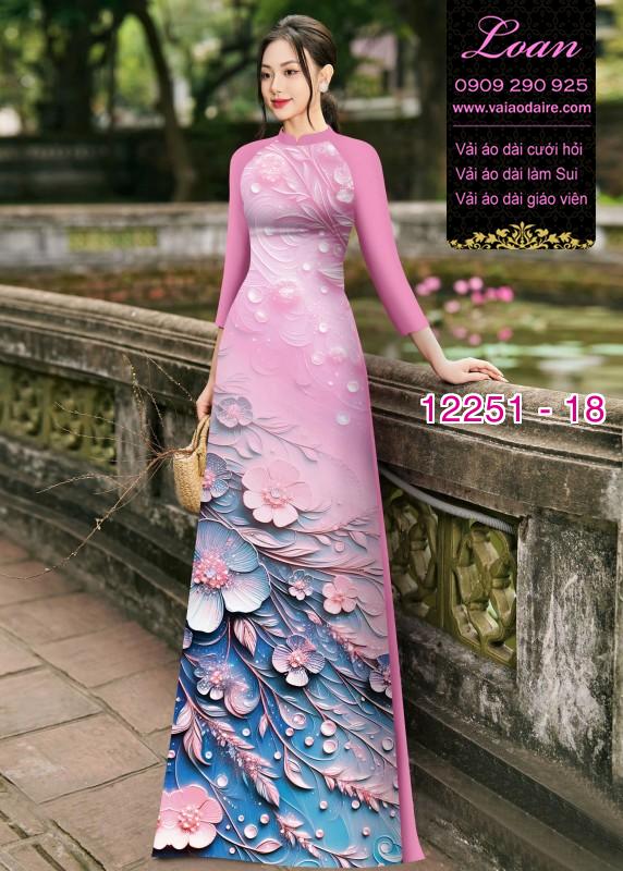 Vải áo dài hoa in 3D
