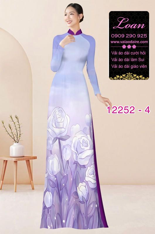Vải áo dài hoa in 3D