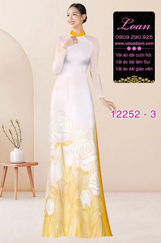 Vải áo dài hoa in 3D