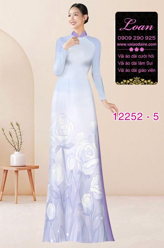 Vải áo dài hoa in 3D